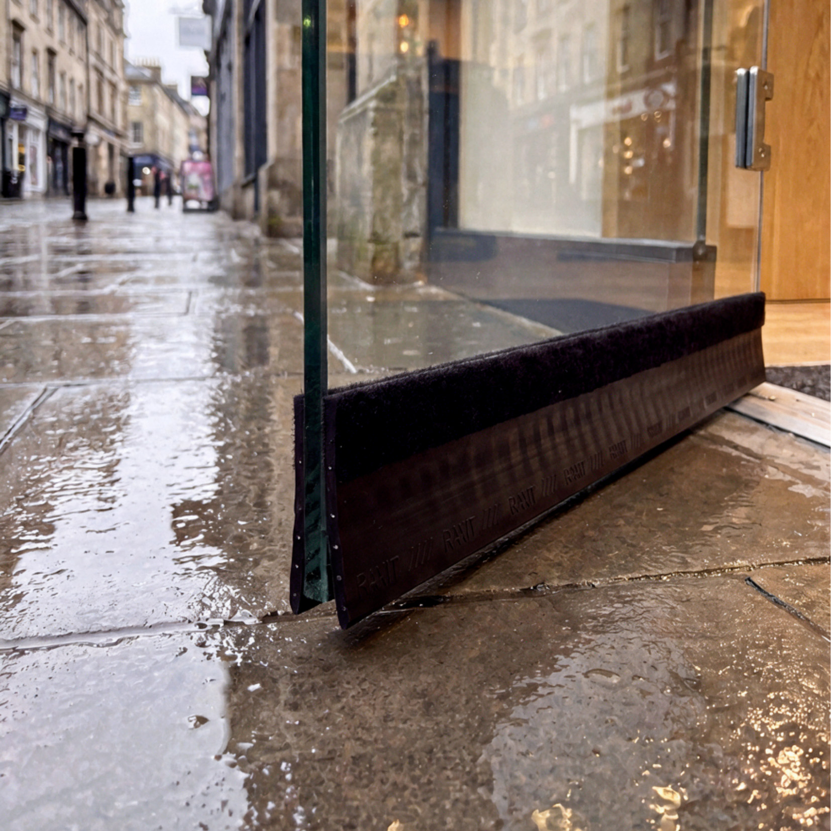 Raxit Quick fitted to a glass door